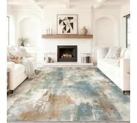 Abstract Area Rug 60 x 90 cm, Washable Living Room Rug Grey Non-slip Soft Accent Carpet Rugs, Vintage Distressed Texture Floor Carpet for Bedroom Home Office Dining Room Kitchen