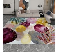 Abstract Area Rugs for Bedroom - Watercolor Palm Leaves Printed Rugs Living Room 60 x 90 cm, Colorful Carpet Durable Super Soft Rugs Easy to Clean for Dining Room Office Laundry
