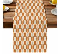 Abstract Arrow Weave Table Runner, Modern Minimalist Orange Repeating Geometrical Cotton and Table Linen Runner for Kitchen Dining Home Decor for Party Festival Holiday Decoration Gift 13x48in