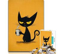 Abstract Art Black Cat 1000 Piece Jigsaw Puzzles for Adults & Teens,Learning Educational Toys Family Games Birthday Present,Gifts (50x75cm)