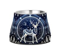Abstract Art Blue Deer Pet Bowl Non Slip Anti Skid Dog Bowls Stainless Steel Stackable Food Puppy Bowl Dishes