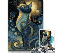 Abstract Art Cat 1000 Piece Jigsaw Puzzles for Adults Gifts,Decompressing Intellectual Educational Toy Birthday Present,Gifts,Wall Art 50x75cm