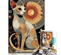 Abstract Art Cat Jigsaw Puzzles for Adults 1000 Piece,Toys Educational Games Stress Relieving Suitable for Desktop Decoration 38x26cm
