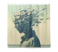 Abstract Art Disco Man Made Of White Sheet Music Score Decorative Water Resistant Shower Curtains For Bathroom with Hook Polyester Fabric Machine Washable Chic Shower Curtain Liner for Home Bathroom