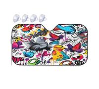Abstract Art Doodle Car Windshield Sun Visor Universal Sun Blocker Foldable Windscreen Sunshade For Trucks Suv Hatchbacks 76x140cm