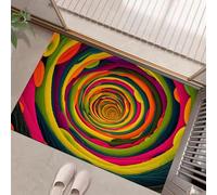 Abstract Art Doormat - Inside And Outside Welcome Mat, Mixed Colors Indoor And Outdoor Front Doormat With Non-Slip Backing, Heavy Duty Entrance Mat, 50 X 80 Cm Colorful Vortex