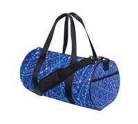 Abstract Art Dots Lines Blue Foldable Duffel Bag Workout Gym Bag