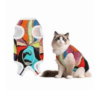 Abstract Art, face in a disc Dog Surgery Suit Recovery Suit, Breathable Full Body Dog & Cat Surgical Suit with Cute Prints, Alternative to Cone for Spay Neuter Wound Care, Male & Female Pets Small