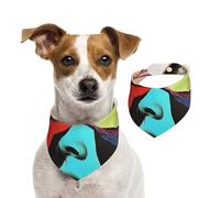 Abstract Art, face in a disc Pet Scarf Dog Bandanas Spring Summer Soft Cotton Puppy Scarfs Adjustable Accessories for Small Medium Large Girl Boy Pup Small