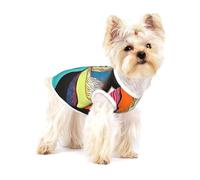 Abstract Art, face in a disc Print Pet Clothes for Small Dogs and Cats - Soft Cotton Dog Pajamas, Cat Outfit, for Chihuahuas, Dachshund Clothes, Puppy Clothes Small