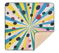 Abstract Art Geometic Rounds Colorful Large Stylish Baby Play mat Activity Gym for Floor 1-Piecing Foldable Baby Kick Crawling Mat for Baby Kids Toddlers Infants, 50'' x 50''tapete de