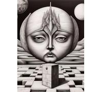 Abstract Art Geometrys Painting ,1000 Pieces ,Black Irregular White Jigsaw ,Elderly Memory Games ,Family Stress Relief Toys - Zp218Aw
