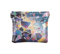 Abstract Art Glass Shards Women's Leather Coin Change Purse Fancy Pocket Purse Makeup Bag for Girls Women Ladies