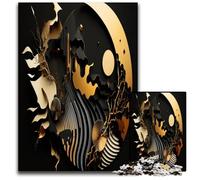 Abstract Art Gold Black Puzzles 1000 Pieces for Adults Impossible Jigsaw Puzzles for Adults for Family And Friends Suitable for Ages 1000 PCS(75x50cm)