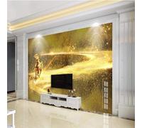 Abstract Art Gold Graffiti Horses Roads 3D Wallpaper Premium Textured Silk Study Dining Living Room Bedroom Sofa TV Wall Easy Install-200cm×140cm