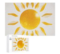 Abstract Art Golden Sunlight Puzzle for Adults Wooden Jigsaw Puzzle for Mother's Day Premium Puzzle with Unique Art Design Challenging Brain Teaser Birthday Gift for All Ages 1000 PCS