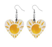 Abstract Art Golden Sunlight Wooden Earrings for Women, Vintage Elegant Wood Jewelry, Lightweight Earrings for Wedding, Party, Everyday Jewelry Gift, Star, Wood, wood
