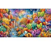 Abstract Art Graffiti 1000 Piece Jigsaw Puzzle for Kids Adults - Fun Family Game Recycled Paper Gift 38x52/1000pcs