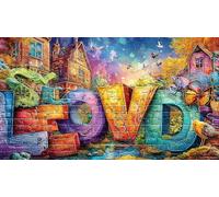 Abstract Art Graffiti 1000 Piece Jigsaw Puzzle - Fun Present Great Gift Idea Wall Decoration for Adults 38x52/1000pcs