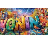 Abstract Art Graffiti 1000 Piece Puzzle for Adults - Recycled Paper Fun Present & Challenging Family Game 38x52/1000pcs