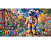 Abstract Art Graffiti 1000 Piece Recycled Paper Puzzle - Fun Present for Home Family Game Challenging for Adults 38x26/1000pcs
