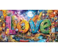 Abstract Art Graffiti 1000 Pieces Puzzle - Fun Present Family Game Challenging Great Gift Idea for Adults 38x26/1000pcs