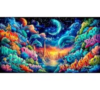 Abstract Art Graffiti Adult Jigsaws 1000 Pieces Recycled Paper - Home Activity & Fun Present for Adults 38x26/1000pcs