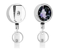 Abstract Art Graffiti Badge Reel Retractable Stainless Steel Badge Clip with Lanyard Cute Badges Reel Holder Heavy-Duty Nurse Doctor Name Tag Badges Clip for Work