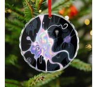 Abstract Art Graffiti Christmas Ornaments - Round Christmas Tree Decorations with Red String, Winter Holiday Keepsake Pendant for Fireplace, Mantel, Wreath Holiday Party Decor (3.1 Inch)