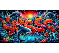 Abstract-Art-Graffiti Jigsaw Puzzles for Adults: 1000-Piece Recycled Cardboard Decoration 38x52cm/1000pcs