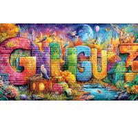 Abstract-Art-Graffiti Jigsaw Puzzles for Adults: 1000-Piece Recycled Cardboard Decoration 75x50cm/1000pcs