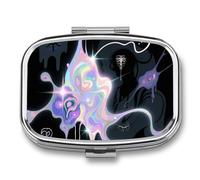 Abstract Art Graffiti Pill Box Travel Pill Organizer 2 Compartments Weekly Pill Case with Mirror for One Day Medicine Organizer for Purse Pocket
