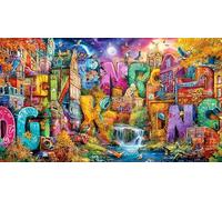 Abstract Art Graffiti Puzzle for Adults Kids 1000 Pieces - Fun and Challenging Family Game Great Gift Idea 75x50/1000pcs