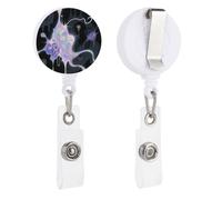 Abstract Art Graffiti Retractable Badge Reel - Personalized ID Name Badge Holder with Lanyard Cute Badges Reel Holder Round Nurse Doctor Name Tag Badges Clip for Work