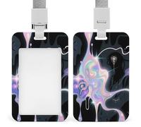 Abstract Art Graffiti Retractable ID Badge Holder with Lanyard - Vertical Badge Reel,Keychain Clip,Name Tag Id Card Holder Protector for Nurse Officer Teacher Security Staff Women Men