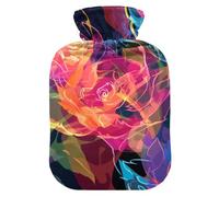 Abstract Art Illustrations Flowers Red hot Waterbottle with Soft Cover, 2L hot Water Bags for ( Scenario), Arthritis, bolsas para agua Caliente