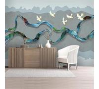 Abstract Art Koyama Flying Birds Colourful Ribbon 3D Wallpaper Textured Silk Easy Install Living Room Sofa Bedroom Dining Room Home Decoration Wall-430cm×300cm