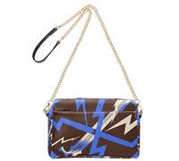 Abstract Art Lighting Blue Black Small Crossbody Bags Vegan Leather Cross Body Purse Zip Shoulder Handbags