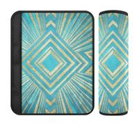 Abstract Art Lines Square Blue car Shoulder Strap pad,More Comfort Driving,seat Belts Covers for SUV Airplane Most Cars Protector para cinturón de carro 2 pcs