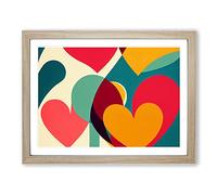 Abstract Art Love Heart Vol.3 Framed Print | A3 Oak Framed Wall Art | Ready to Hang | Abstract Love Picture | Living Room Bedroom Lounge Office