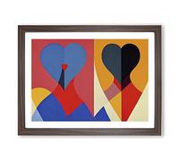 Abstract Art Love Heart Vol.6 Framed Print | A2 Walnut Framed Wall Art | Ready to Hang | Abstract Love Picture | Living Room Bedroom Lounge Office