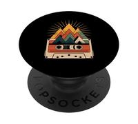 Abstract Art Mountain Cassette Player Music Tape Recorder PopSockets Adhesive PopGrip