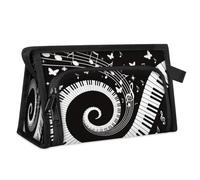 Abstract Art Music Piano Note Travel Toiletry Bag for Women Men Girls Boys Multifunctional Makeup Pouch Bag Wash Toiletries Cosmetic Organizer Shower Bag
