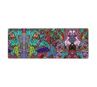 Abstract Art Oversized Desk Pad, Thick Base Mat, Ergonomic Comfort Pad for Precision Mouse Control