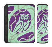 Abstract Art Owl Green Purple Strap pad,Stop seat Belt Cutting into Neck,Shoulder pad for SUV Backpack Van Protector para cinturón de carro 2 Pack