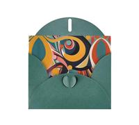 Abstract art painting Dark Green Patterns greeting card 6x4 inches with envelope, covering birthdays, weddings and other occasions