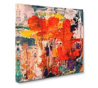 Abstract Art Painting Vol.101 by S.Johnson Canvas Print | Gallery Wrapped 30mm Frame Wall Art | 14x14 inches | Ready to Hang | Abstract Picture | Living Room Bedroom Lounge Office