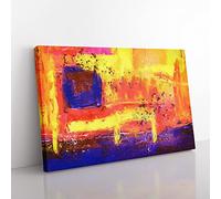 Abstract Art Painting Vol.109 By S.Johnson Modern Art Canvas Wall Art Print Ready to Hang, Framed Picture for Living Room Bedroom Home Office Décor, 76x50 cm (30x20 Inch)