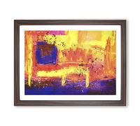 Abstract Art Painting Vol.109 By S.Johnson Modern Art Framed Wall Art Print, Ready to Hang Picture for Living Room Bedroom Home Office Décor, Walnut A3 (46 x 34 cm)