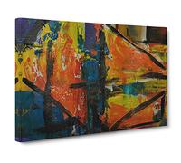 Abstract Art Painting Vol.119 By S.Johnson Canvas Print | Gallery Wrapped 30mm Frame Wall Art | 24x16 inches | Ready to Hang | Abstract Picture | Living Room Bedroom Lounge Office
